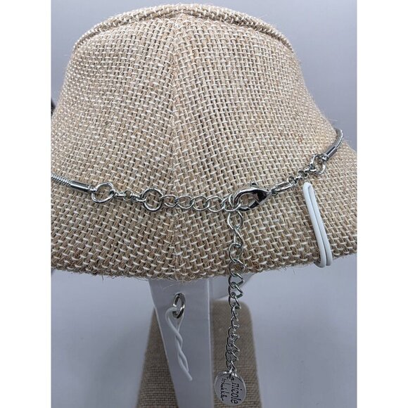 Nicole By Nicole Miller Silver‎ Tone Rhinestone Necklace Snake Chain Adjustable - Picture 4 of 7